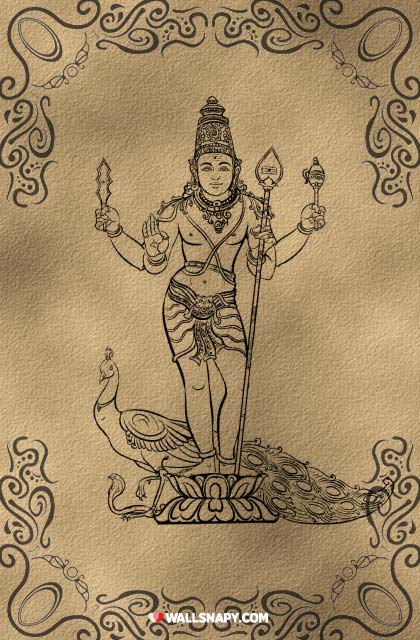 Sketch of Lord Murugan or Skanda Standing Outline Editable Vector  Illustration Stock Vector  Illustration of festival culture 197558083