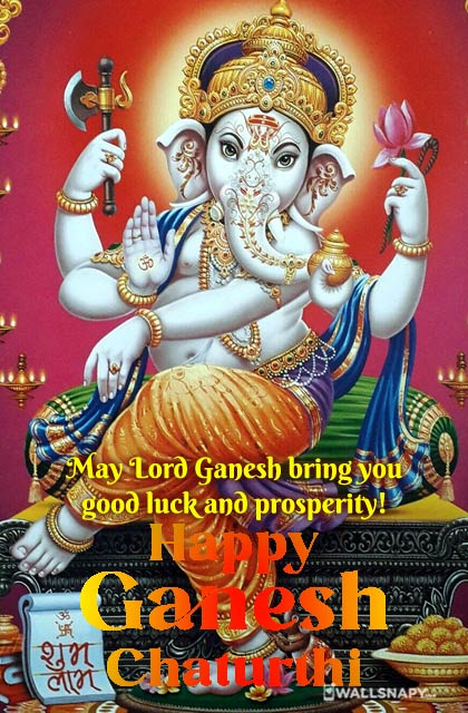 Premium Photo  Happy ganesh chaturthi greeting card design with lord  ganesha sclupture