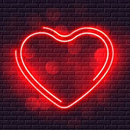 Neon heart love dp pic