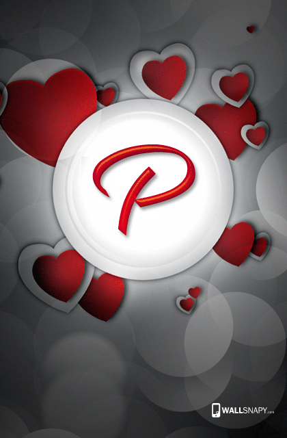 the letter p in heart