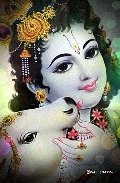 Krishna god png with her cow