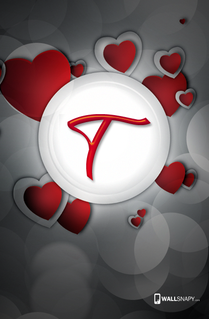 T Letter  Love  Red Heart Wallpaper Download  MobCup